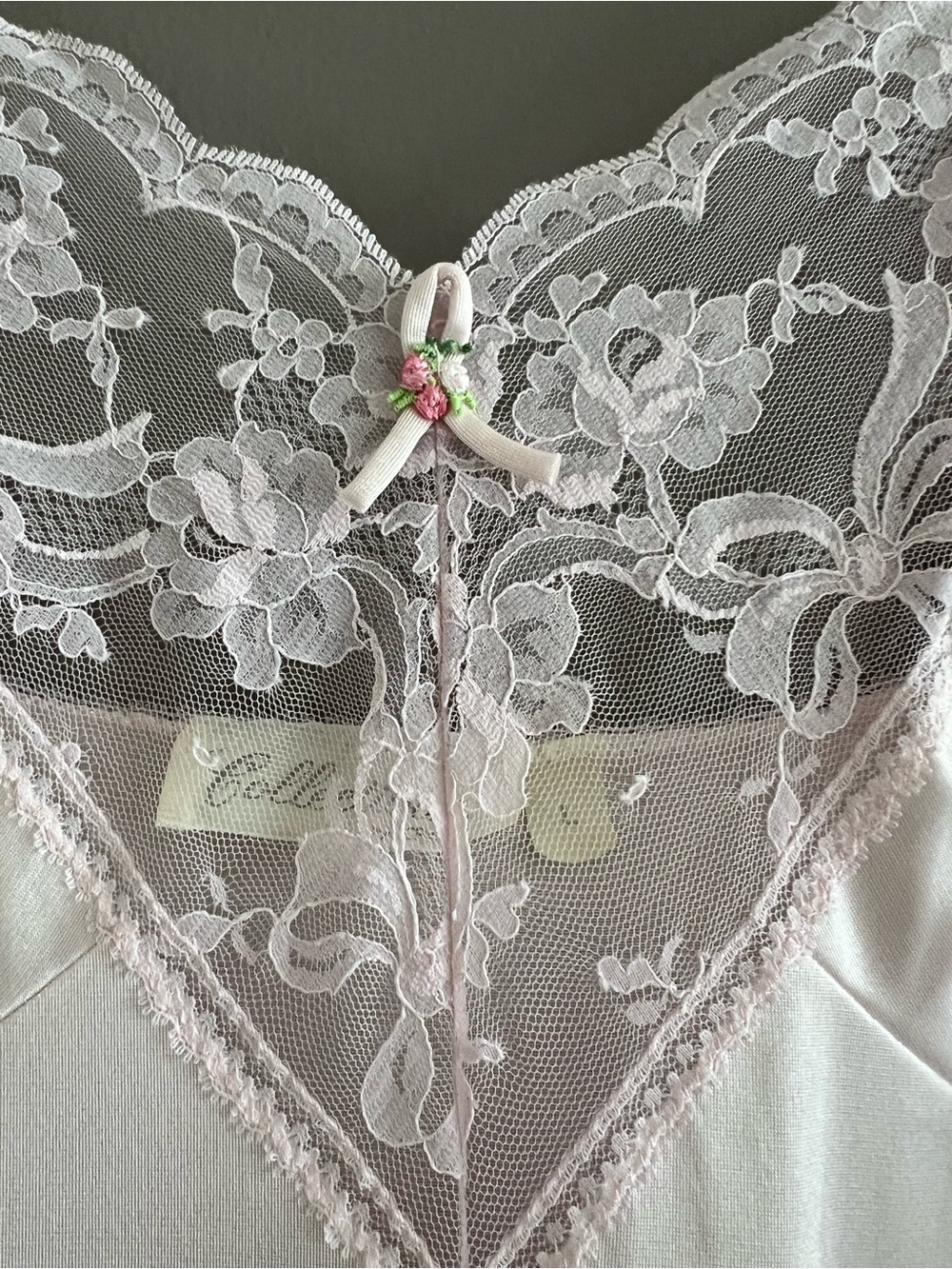 Vtg JC Penny Nightgown Women Large Pink Long Dress Lace Babydoll Coquette USA - Picture 3 of 14